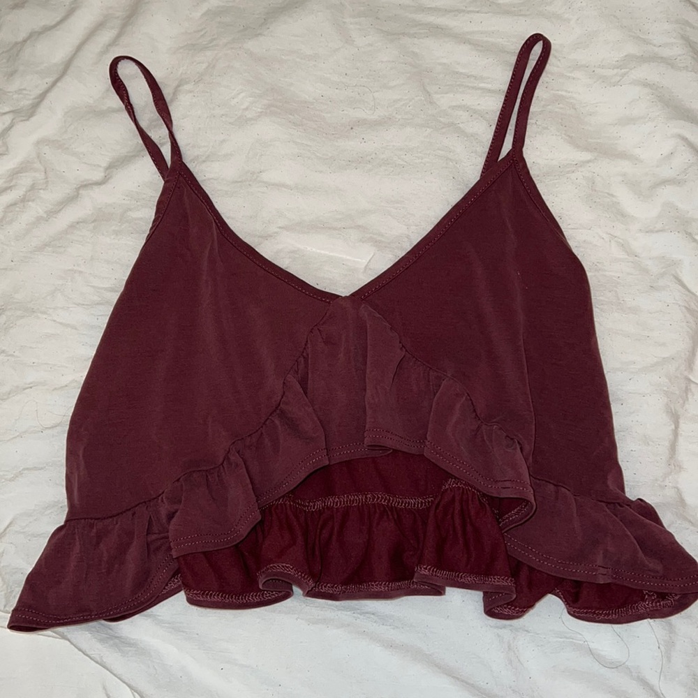 Urban outfitters cute maroon crop float top